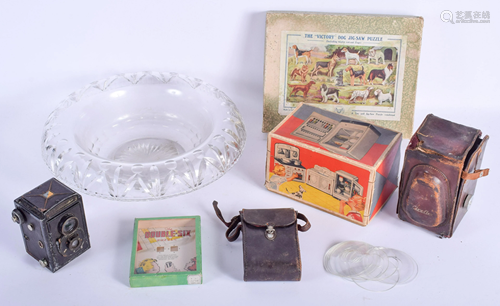 A VINTAGE GLASS BOWL together with assorted…