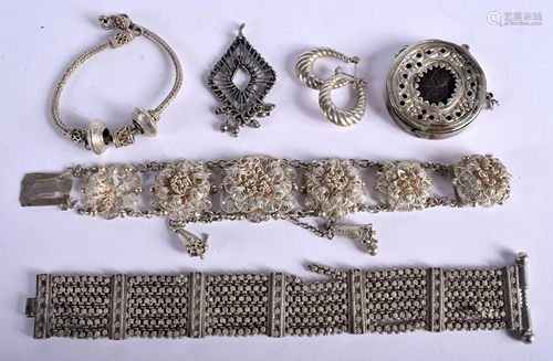 VINTAGE MIDDLE EASTERN SILVER JEWELLERY. 5…