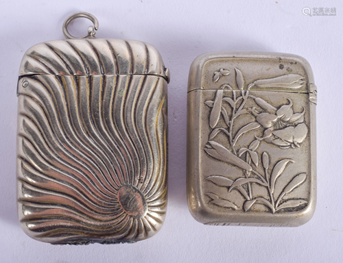 TWO ANTIQUE VESTA BOXES. (2)