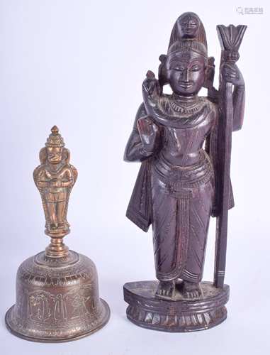 A 19TH CENTURY INDIAN CARVED HARDWOO…