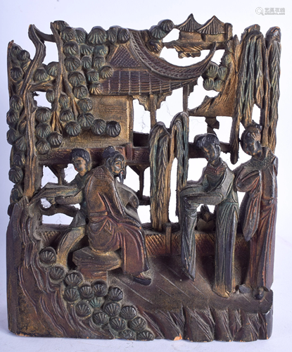 A 19TH CENTURY CHINESE CARVED WOOD PO…