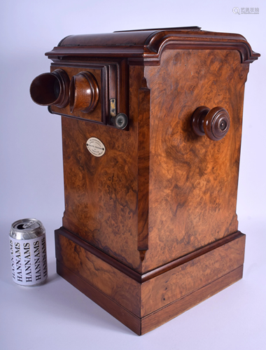 A LARGE ANTIQUE THE STEREOSCOPE BURR WALNUT…