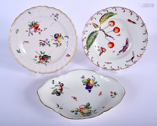 AN 18TH CENTURY DERBY PLATE together with a …