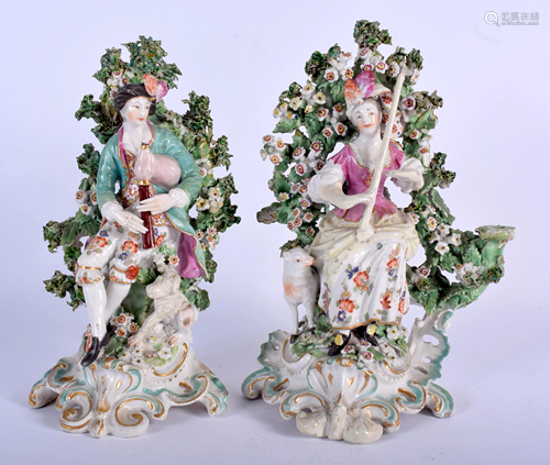 A PAIR OF 18TH CENTURY DERBY FIGURES of …