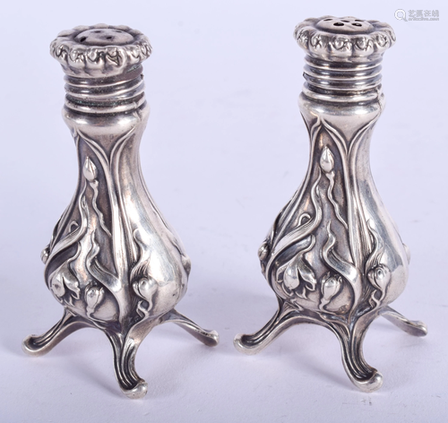 A PAIR OF ART NOUVEAU STERLING SILVER …