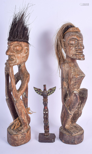 A PAIR OF CONTINENTAL TRIBAL FIGURE…