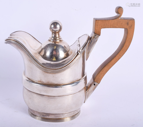 AN ANTIQUE WHITE METAL MILK JUG. 9.3 oz. 14 …