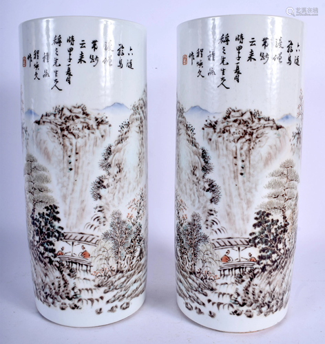 A PAIR OF CHINESE FAMILLE ROSE CALLIGRAPHY …