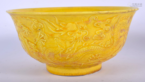 A CHINESE YELLOW GLAZED PORCELAIN BOWL. …