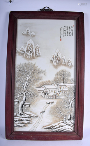 A LARGE CHINESE WINTER LANDSCAPE PORCEL…