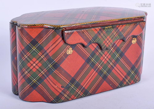 A VICTORIAN SCOTTISH TARTANWARE VELVET LINED J…