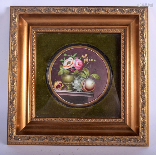 AN ANTIQUE PORCELAIN PLAQUE. Plaque …