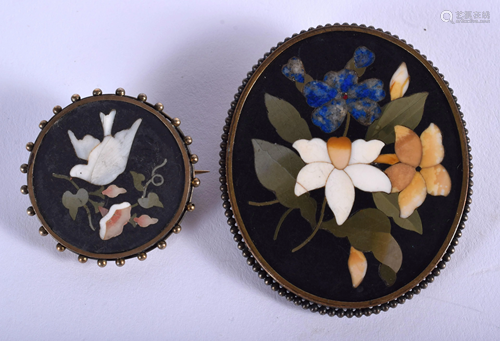 TWO ANTIQUE BROOCHES. Largest 5.5 cm …