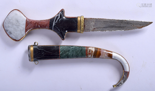 A MIXED HARDSTONE CONTINENTAL DAGGER. 28 …