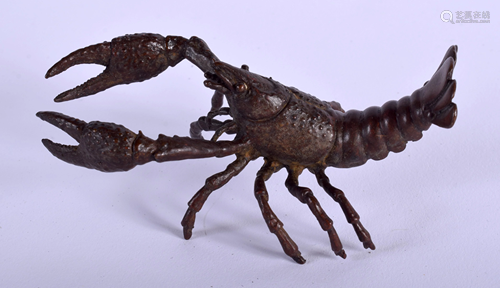 A JAPANESE BRONZE SCORPION OKIMONO. 10.5 …