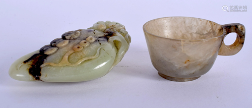 A CHINESE CARVED JADE FRUITING POD Late Qin…