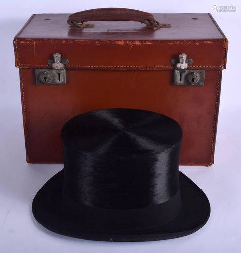 A CASED CARSWELL OF GLASGOW TOP HAT. Internal …