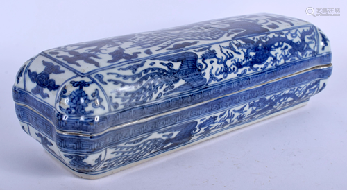 A CHINESE BLUE AND WHITE BOX AND COVER 20t…