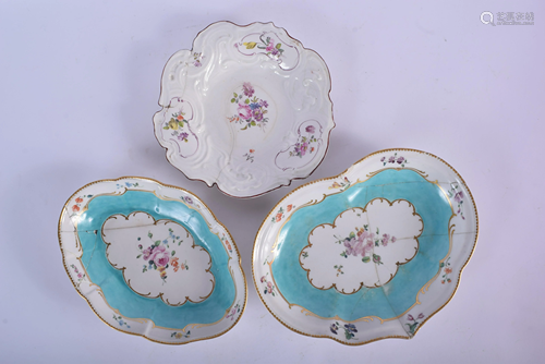 THREE 18TH CENTURY CHELSEA DISHES in various fo…