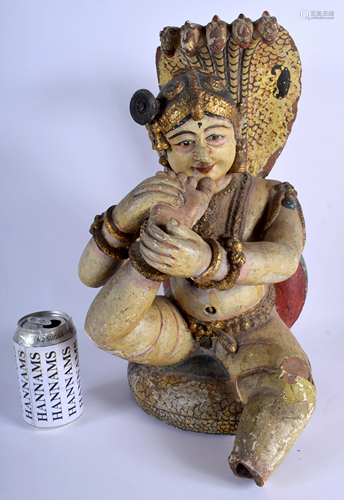 AN ANTIQUE INDIAN PAINTED TERRACOTTA FIGURE…