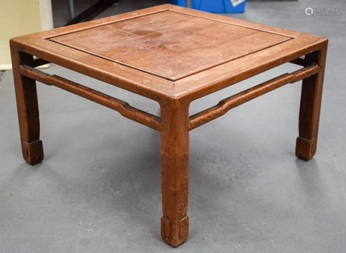 A CHINESE CARVED HARDWOOD LOW TABLE. 53 …