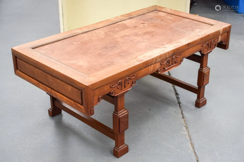 A CHINESE CARVED HARDWOOD LOW TABLE. 88 …