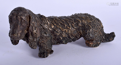 A 1970S CONTINENTAL BRONZE DOG. 14 cm wide.