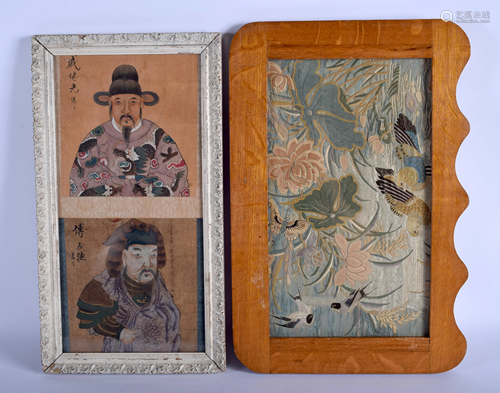 A 19TH CENTURY CHINESE SILKWORK PANEL to…