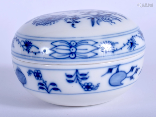 A MEISSEN BLUE AND WHITE BOX AND COVER. 7 …