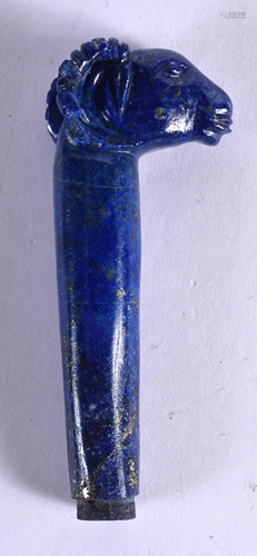 A MIDDLE EASTERN CARVED LAPIS LAZULI RAMS …