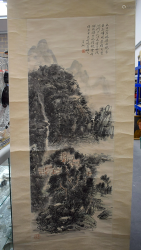 A CHINESE SCROLL 20th Century. 130 cm x 40 cm.