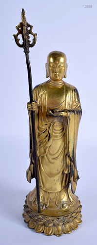 A CHINESE GILT BRONZE BUDDHA. 25 cm hi…