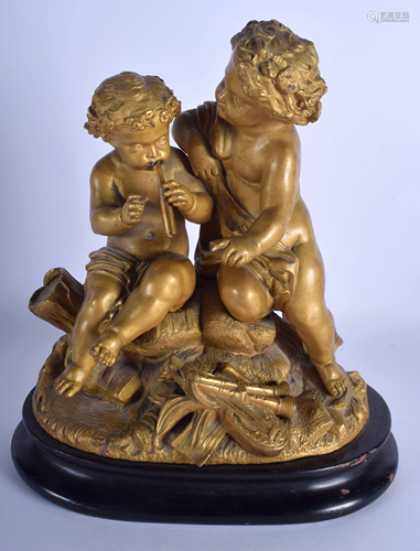 A 19TH CENTURY FRENCH GILDED SPELTER FIG…