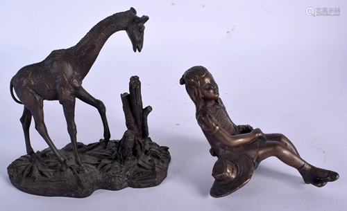 TWO BRONZES. Largest 12 cm wide. (2)