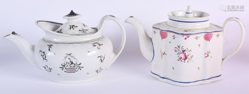 TWO 18TH CENTURY ENGLISH TEAPOTS AND COV…