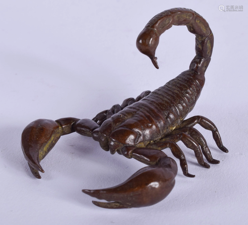 A JAPANESE BRONZE SCORPION OKIMONO. 5.5 …