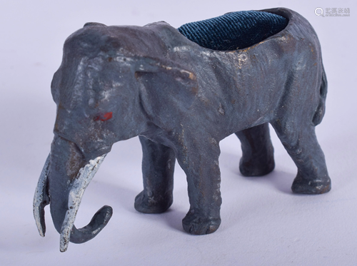 A CONTINENTAL COLD PAINTED BRONZE ELEPHANT. …