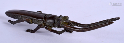 A JAPANESE BRONZE INSECT. 12 cm long.