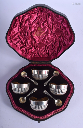 A CASED SET OF SILVER SALTS. 4 oz. (8)