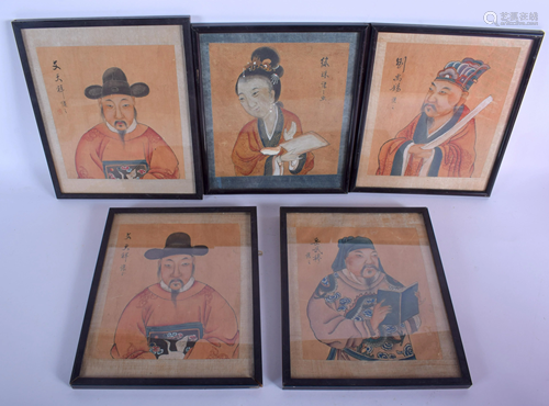 FIVE CHINESE PAINTINGS. (5)