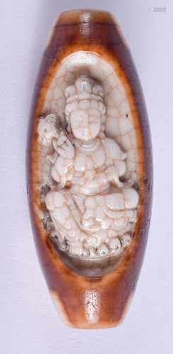 A CHINESE TIBETAN AGATE BEAD. 5 cm long.