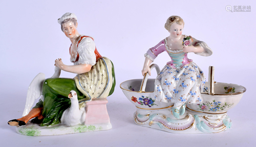 A 19TH CENTURY MEISSEN PORCELAIN SALT to…