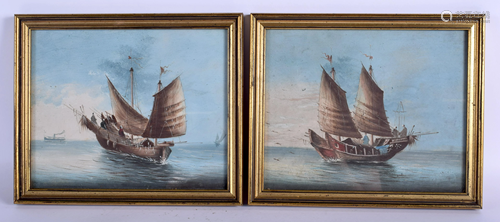 A PAIR OF 1950S CHINESE OIL PAINTINGS dep…