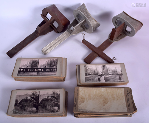 A STEREOSCOPE with viewing cards. (qty)