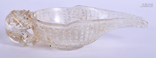 A CHINESE CARVED ROCK CRYSTAL LIBATION CUP…