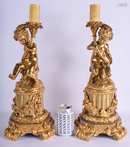 A LARGE PAIR OF 19TH CENTURY FRENCH ORMOLU …