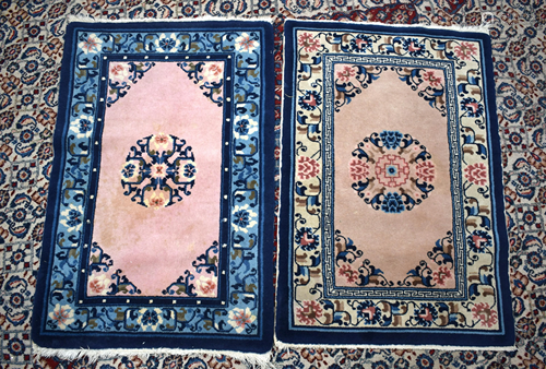 TWO CHINESE PEKING SCATTER RUGS. 94 cm x 62 …