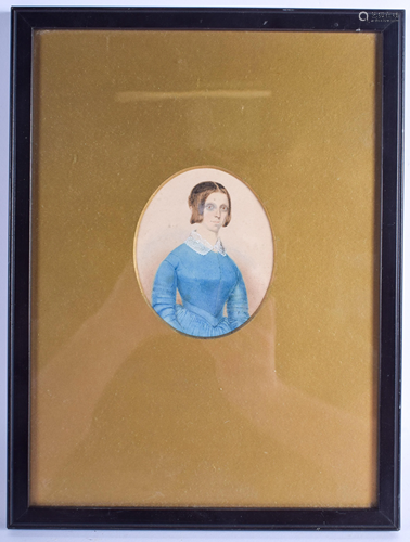 A REGENCY WATERCOLOUR Female in blu…