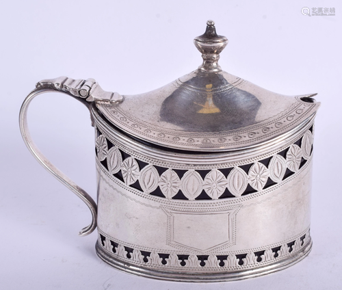 A GEORGE III SILVER MUSTARD POT. London 1791. …