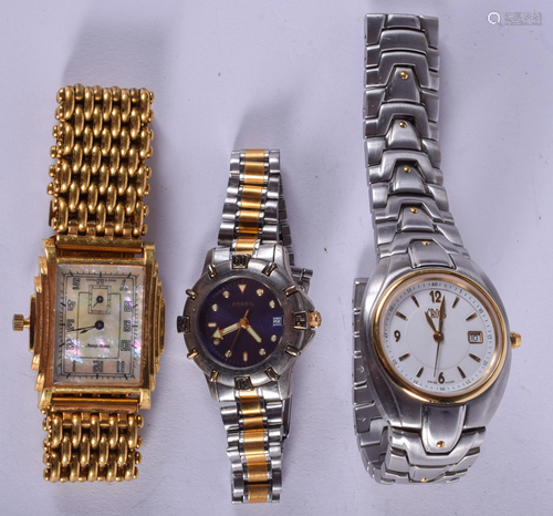 THREE WRISTWATCHES. (3)